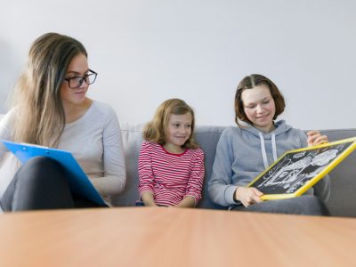 child professional psychologist working with family